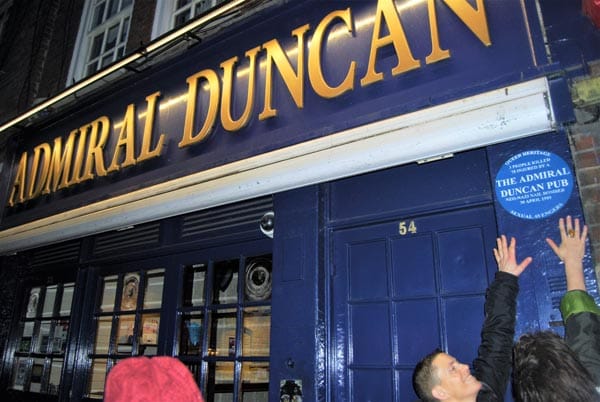 The Admiral Duncan in Old Compton Street, London