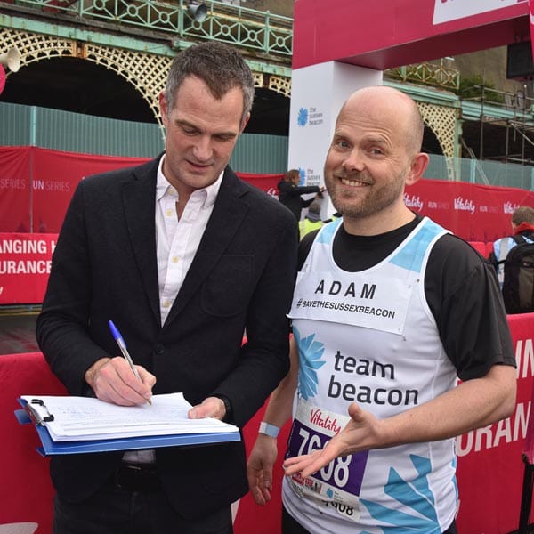 Peter Kyle MP signs the petition to 'Save the Sussex Beacon': Photo: Nick Ford