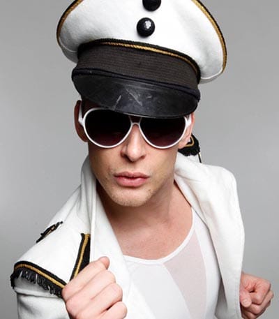 Chris dressed as Cheryl Cole for his first marathon