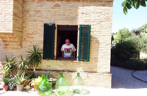 Roger cleans the apartment