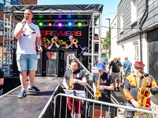 Stephen Richards performs with London Gay Big Band