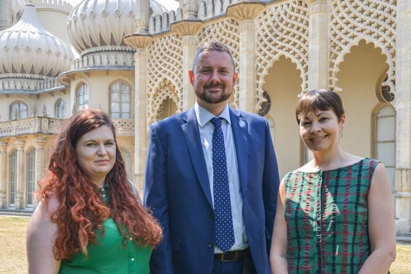 Hannah, Phélim and Caroline Lucas MP for Brighton Pavilion