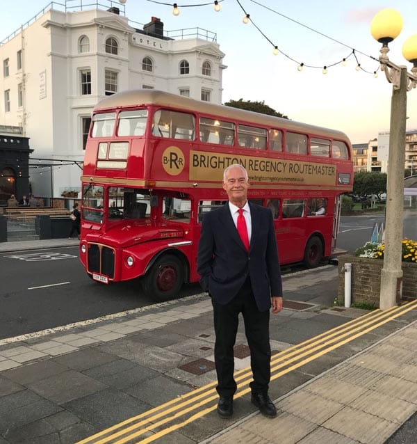 Owner Peter Waldron and the magnificent Regency Routemaster Bus