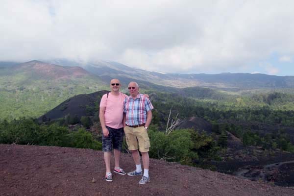 Roger and Mike on Mount Etna