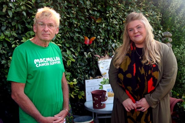Geoff Stonebanks and Megan Gower, Area Fundraising Manager for Macmillan