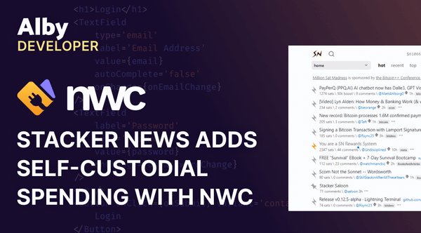 Stacker News adds Self-custodial Spending with NWC
