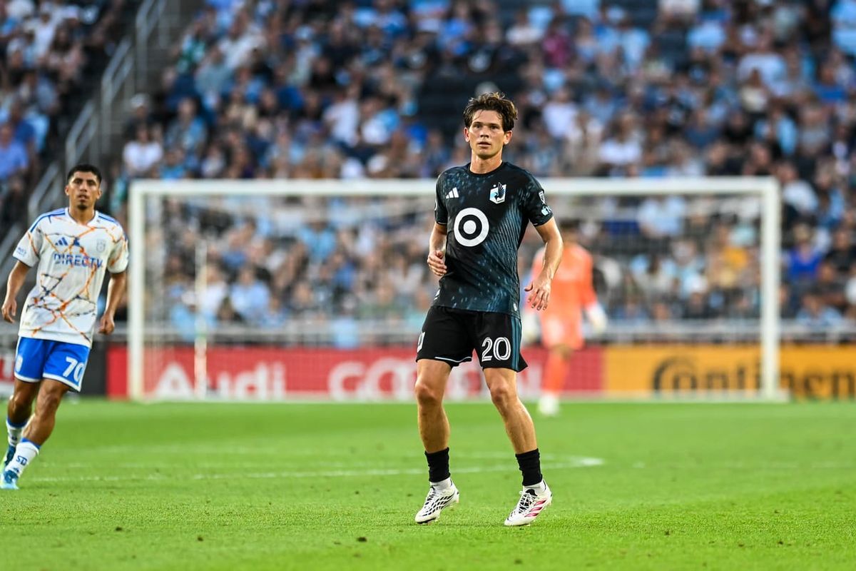 MNUFC midfielder Will Trapp, pictured against San Diego on August 1.