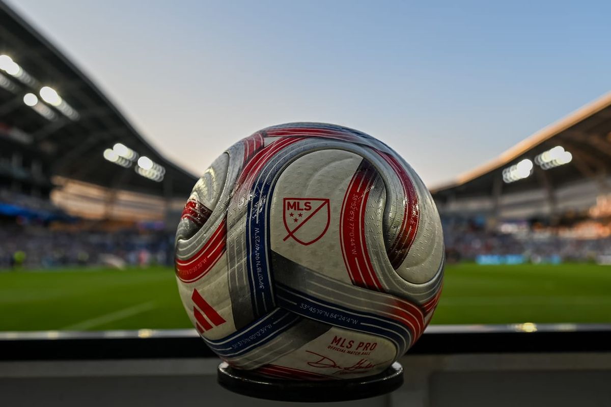 A picture of a soccer ball. Image credit: Dan Mick