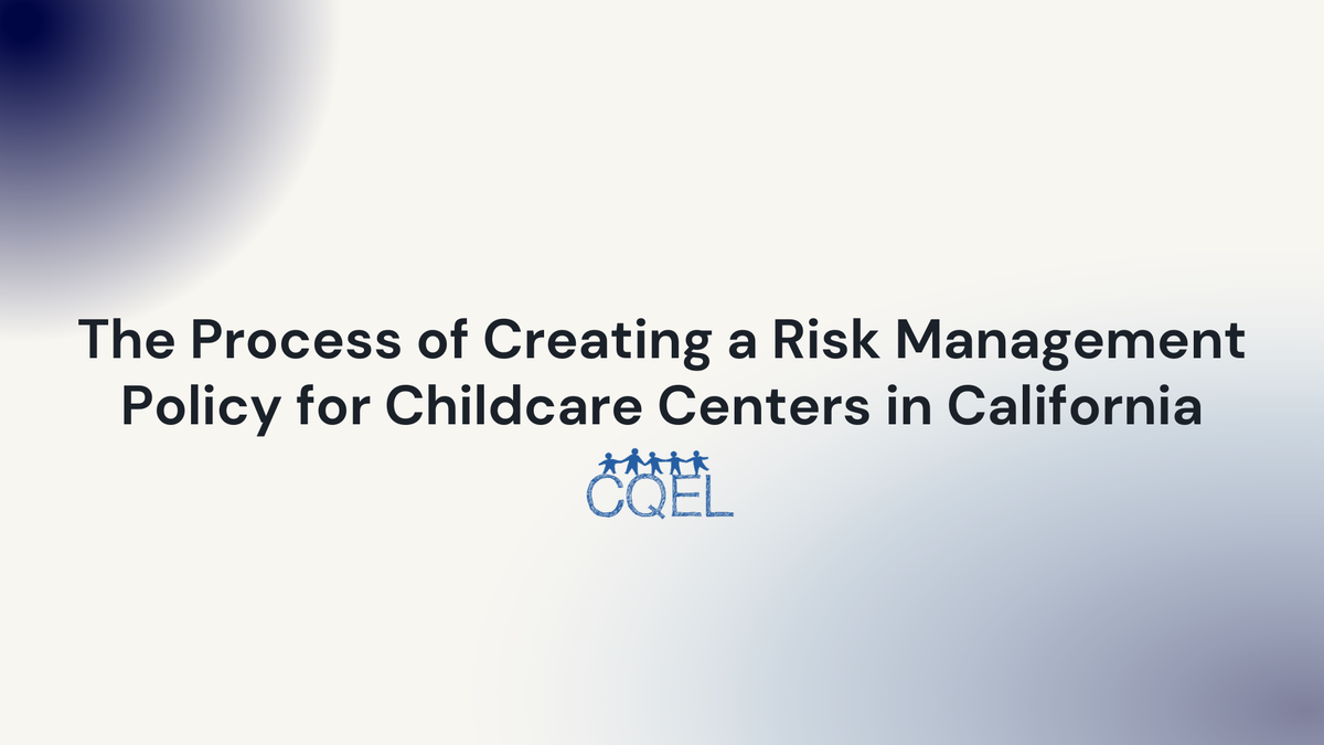 The Process of Creating a Risk Management Policy for Childcare Centers in California
