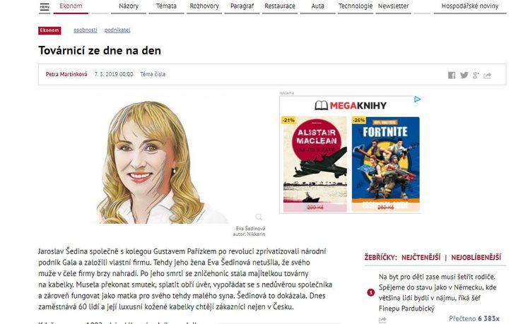 Časopis EKONOM: Továrnicí ze dne na den