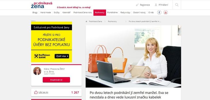 Podnikavá žena - rozhovor s Evou Šedinovou