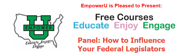 EMPOWERU OHIO TO HOST WEBINAR ON CITIZEN ADVOCACY AND INFLUENCING FEDERAL LEGISLATORS