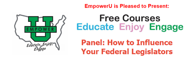 EMPOWERU OHIO TO HOST WEBINAR ON CITIZEN ADVOCACY AND INFLUENCING FEDERAL LEGISLATORS