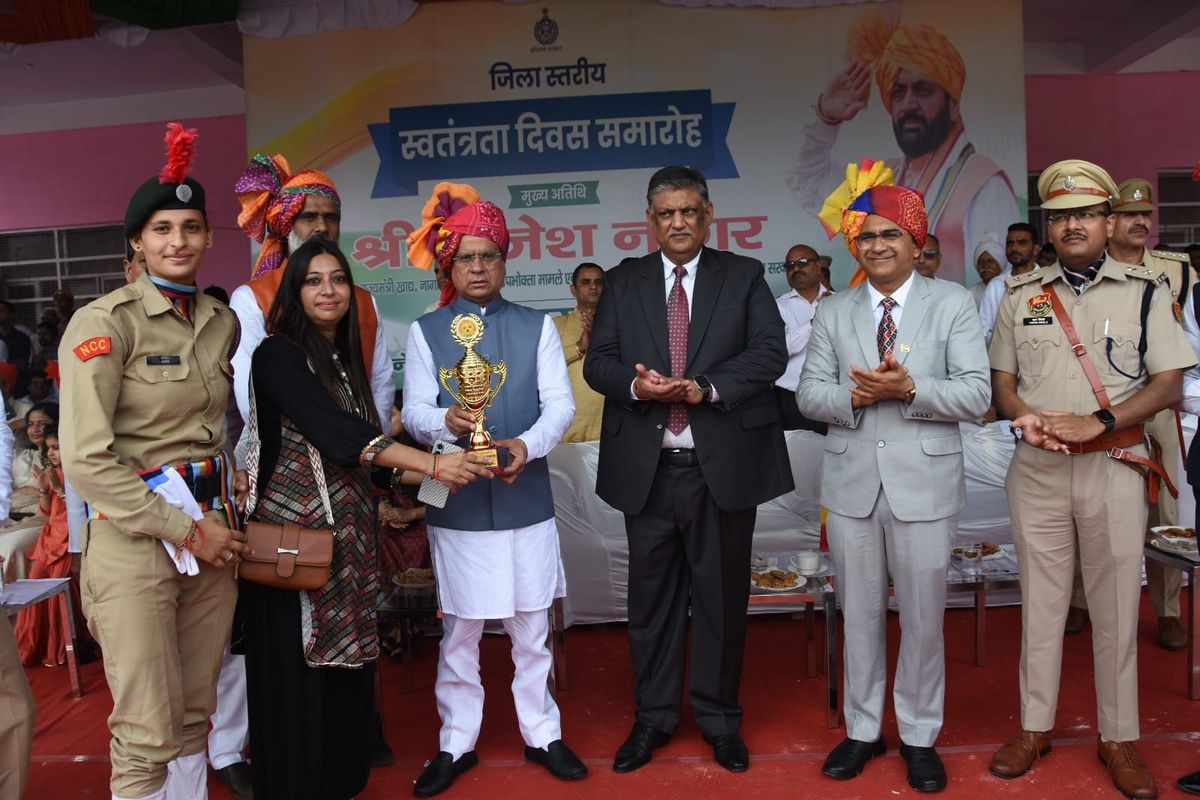 राजकीय महाविद्यालय पलवल की एन.सी.सी. छात्राओं का स्वतन्त्रता दिवस पर उत्कर्ष प्रदर्शन