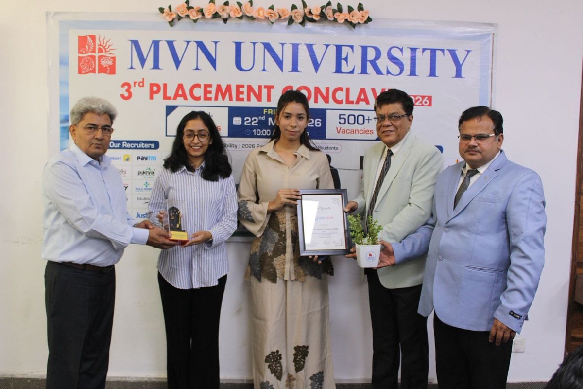 एमवीएन यूनिवर्सिटी में प्लेसमेंट कॉन्क्लेव 2026 का हुआ सफल आयोजन