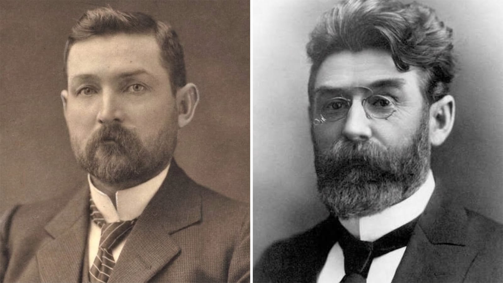 Portraits of Chris Watson and King O'Malley, early Labor figures.