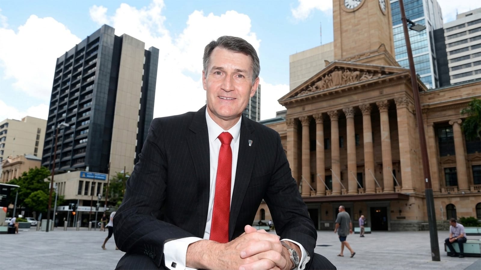 Former Brisbane Lord Mayor Graham Quirk in front of Brisbane City Hall
