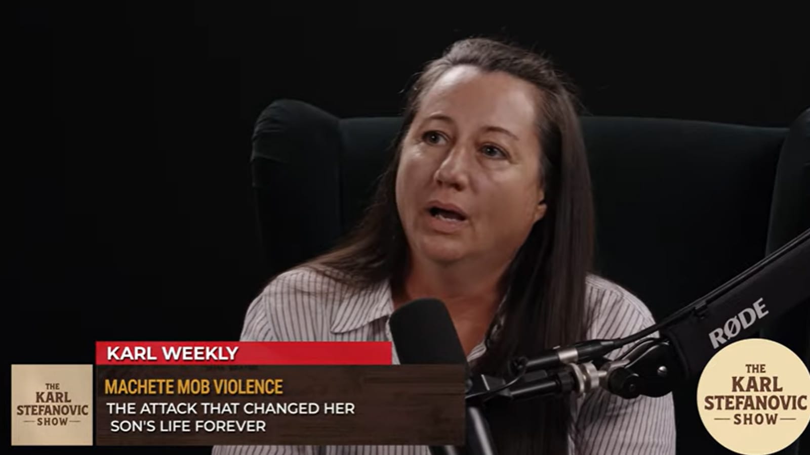 Leisa Jeisman speaking about the machete attack on Karl Weekly