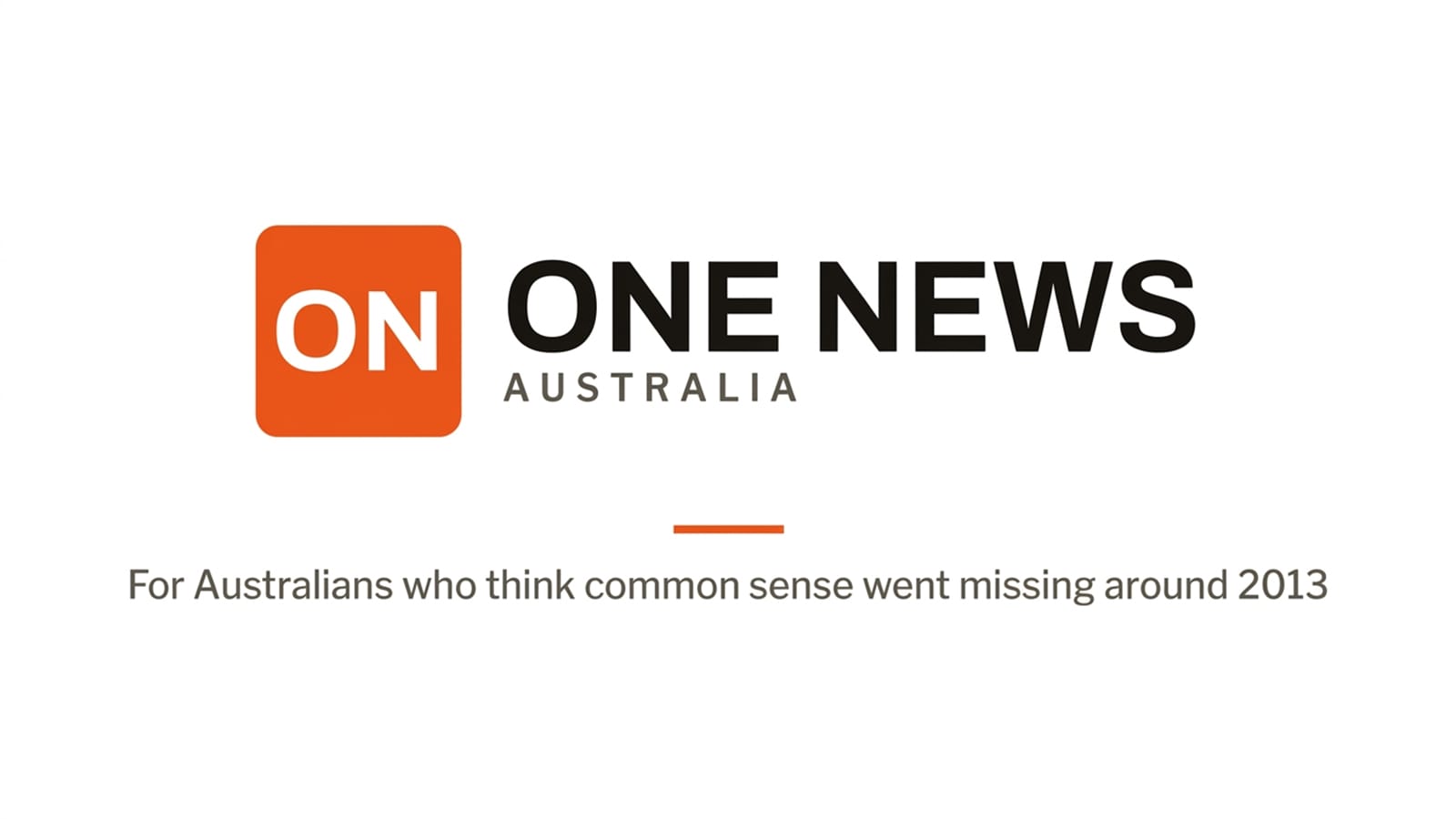 One News Australia logo with orange ON icon and tagline