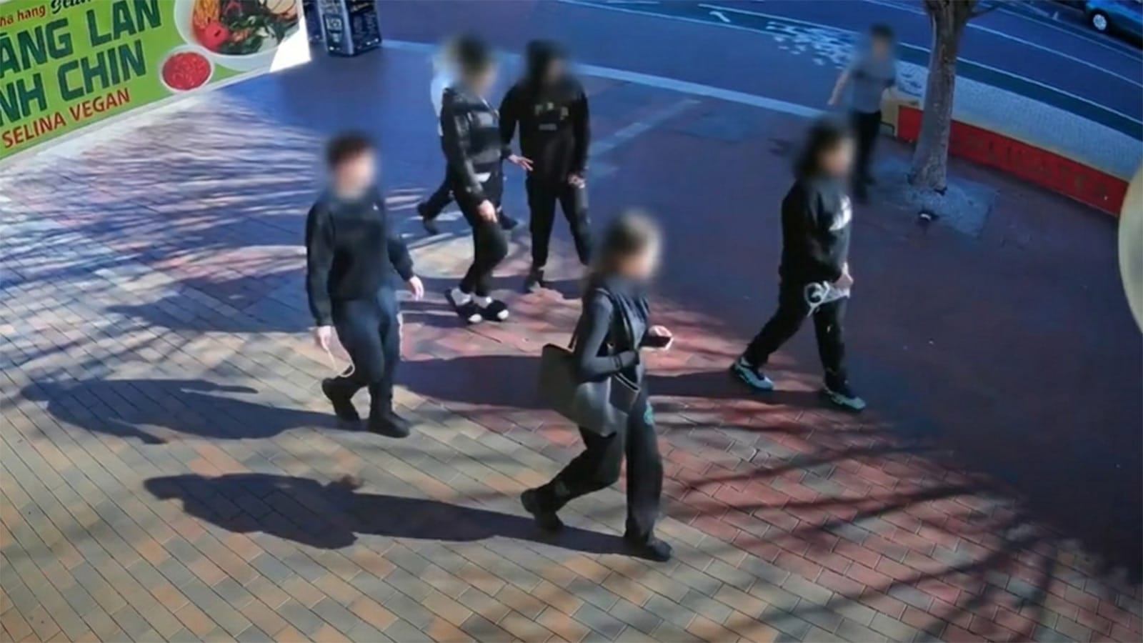 Blurred CCTV of several young people walking on Hampshire Road