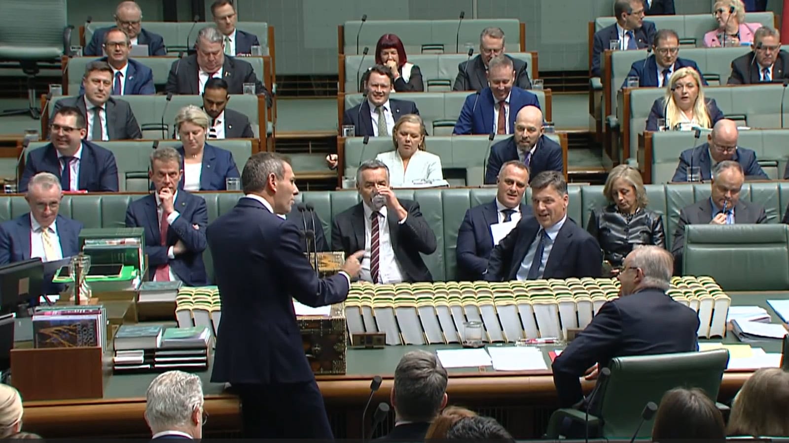 Opposition MPs seated in the House of Representatives during question time.