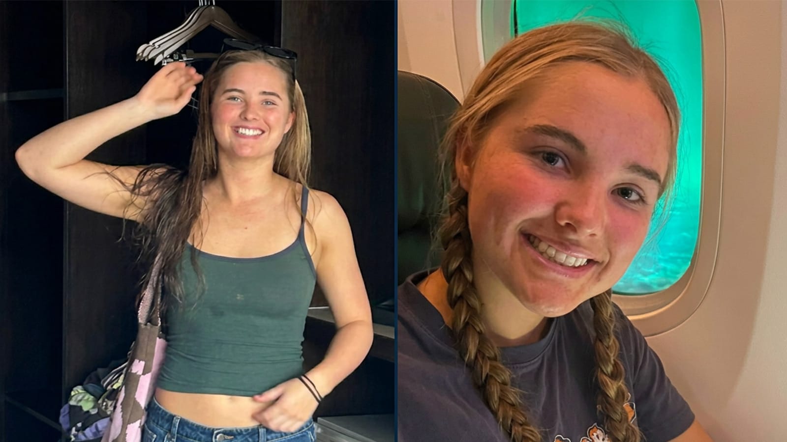 Two supplied photographs of teenager Lily Hooper smiling, side by side