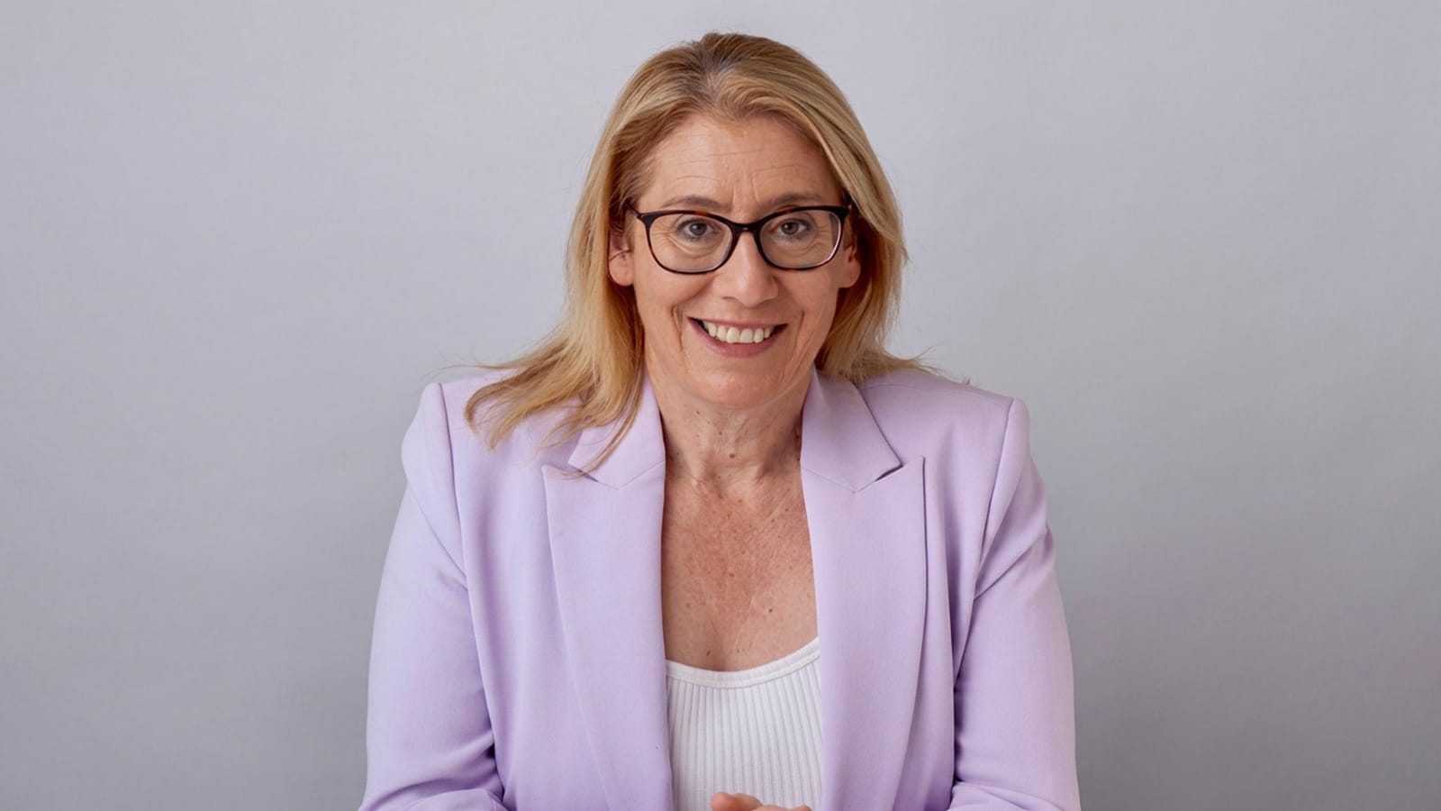 Rita Saffioti, Western Australian Treasurer, wearing a lilac blazer