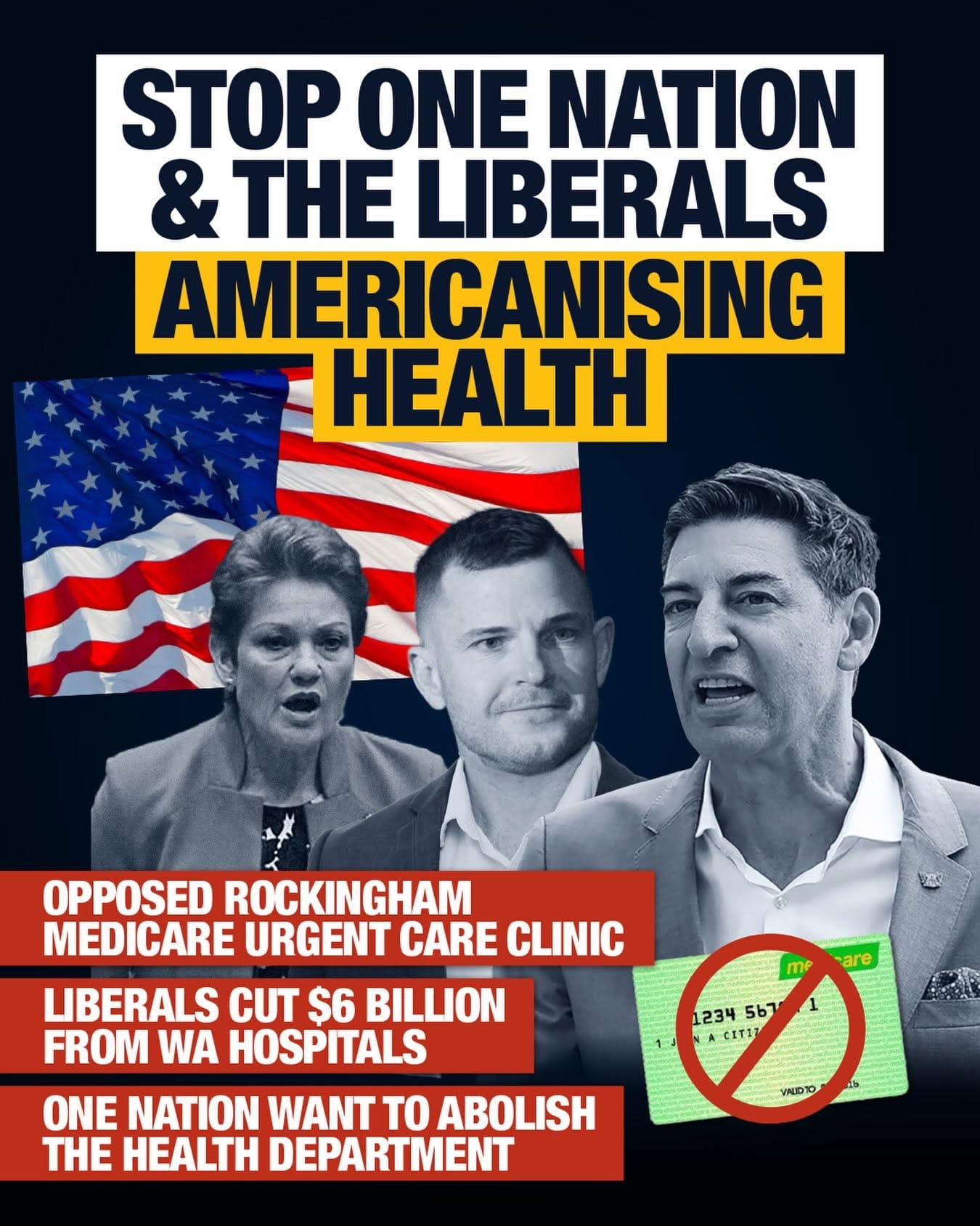 WA Labor graphic claiming One Nation would abolish the federal health department