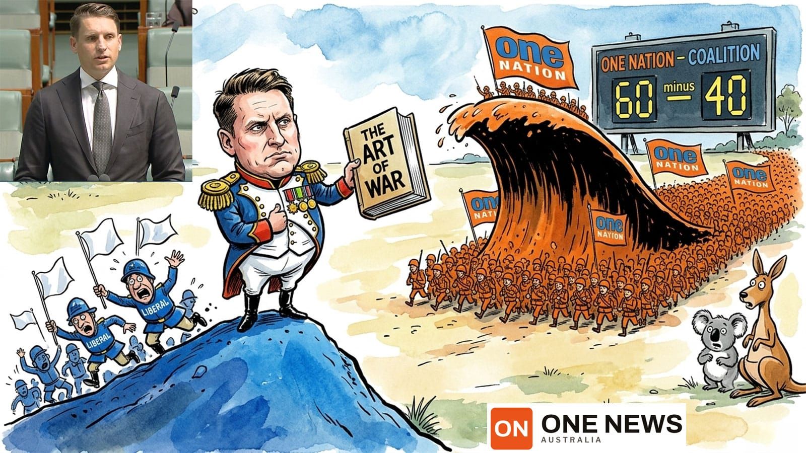 They shall have war, says Andrew Hastie, quoting Sun Tzu as his party slides toward One Nation