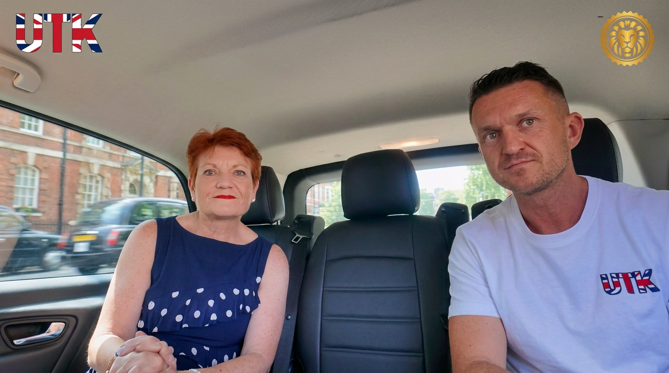 Pauline Hanson walks Luton with Tommy Robinson and calls it a warning for Australia's future