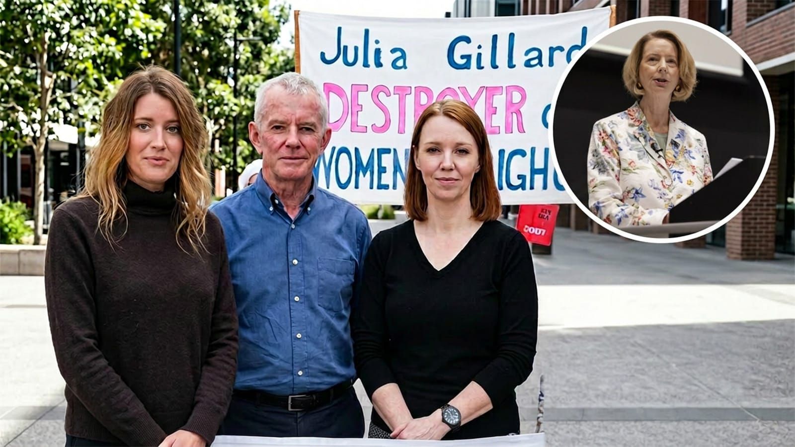 Sall Grover and Malcolm Roberts headline Brisbane's rally to fix Julia Gillard's sex law