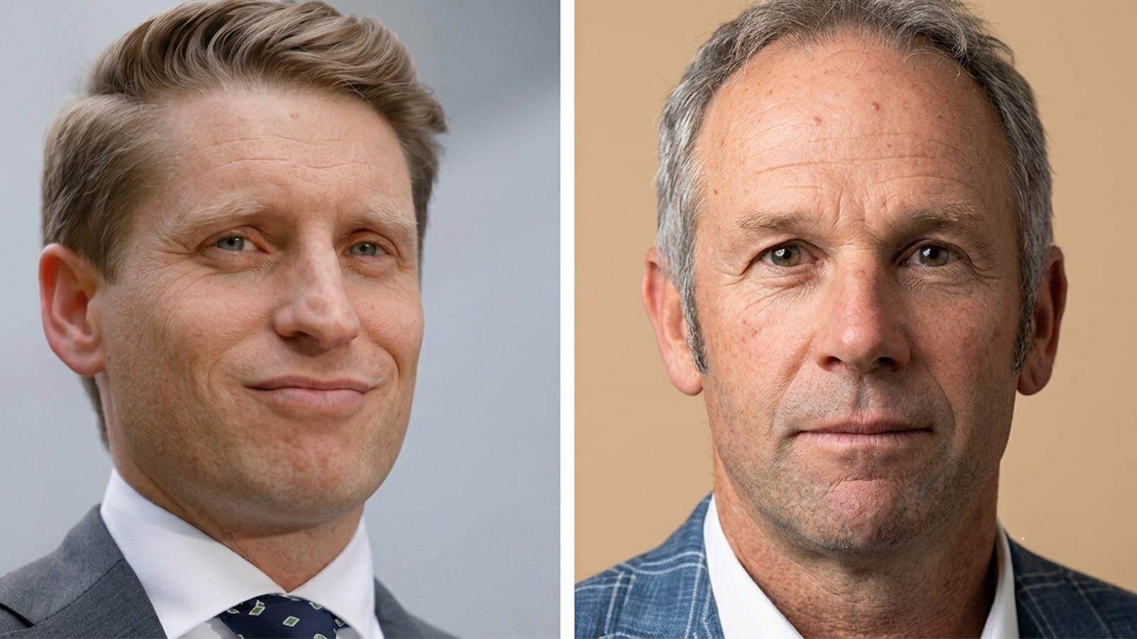 Andrew Hastie and Rod Caddies side by side in suits