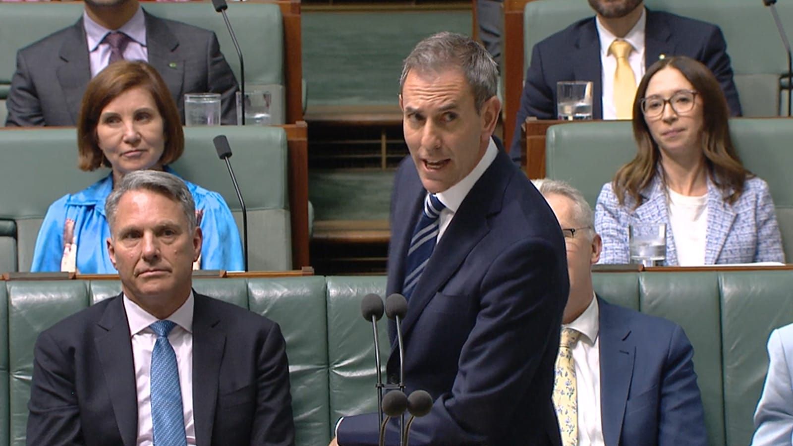Jim Chalmers answering a question at the despatch box in the House