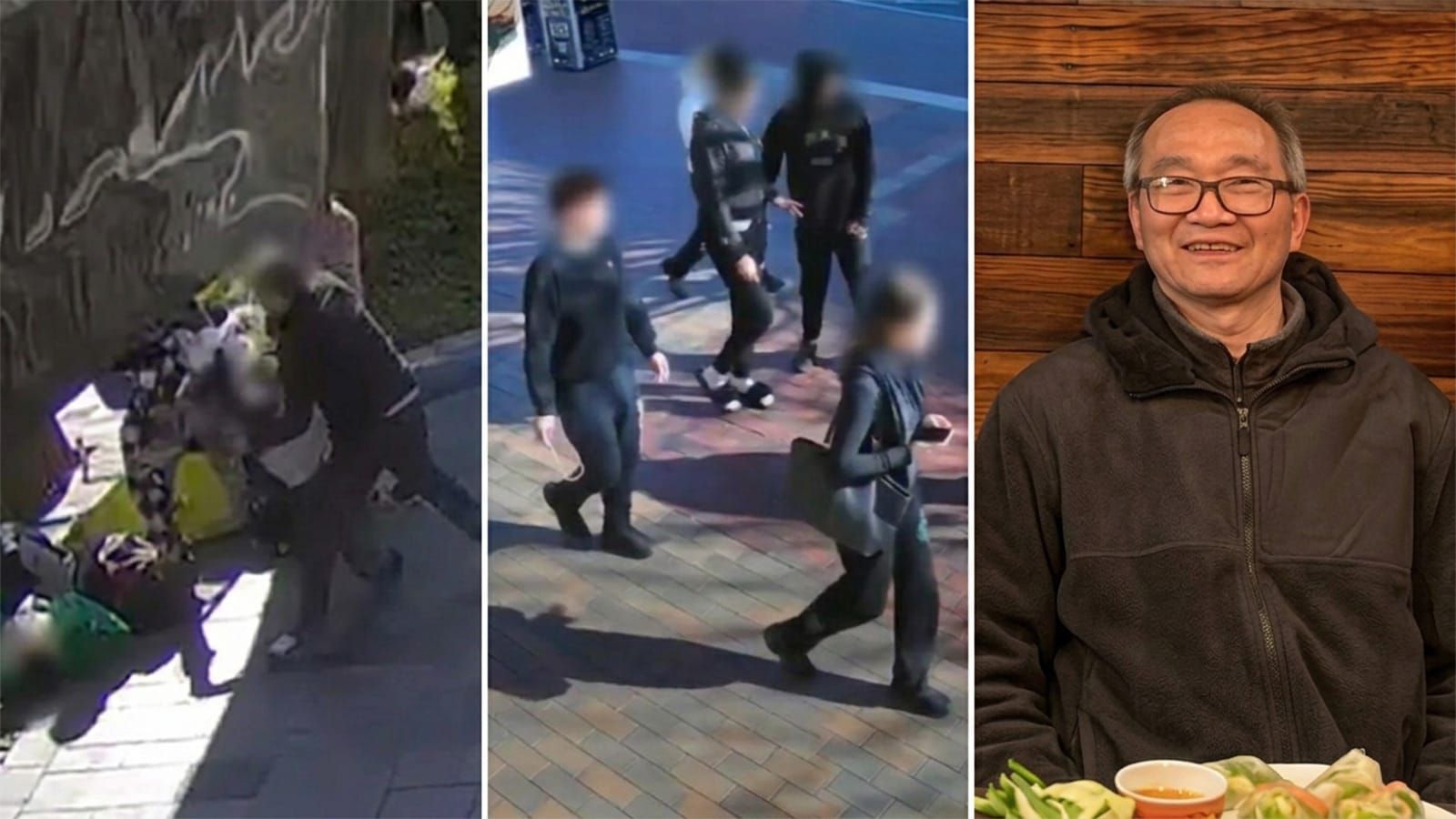Composite of CCTV stills and a photo of Van Viet Truong