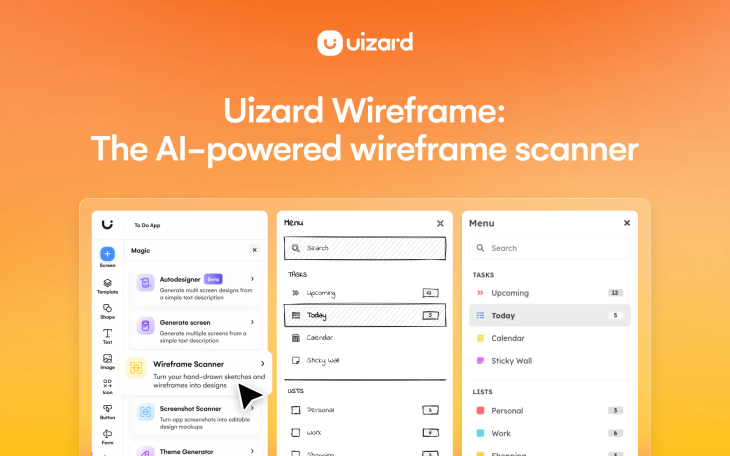 Wireframe Scanner: From wireframe sketch to editable mockup