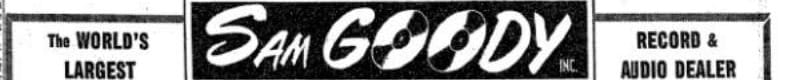 Sam Goody record and audio dealer advertisement, The New York Times, October 22nd 1964