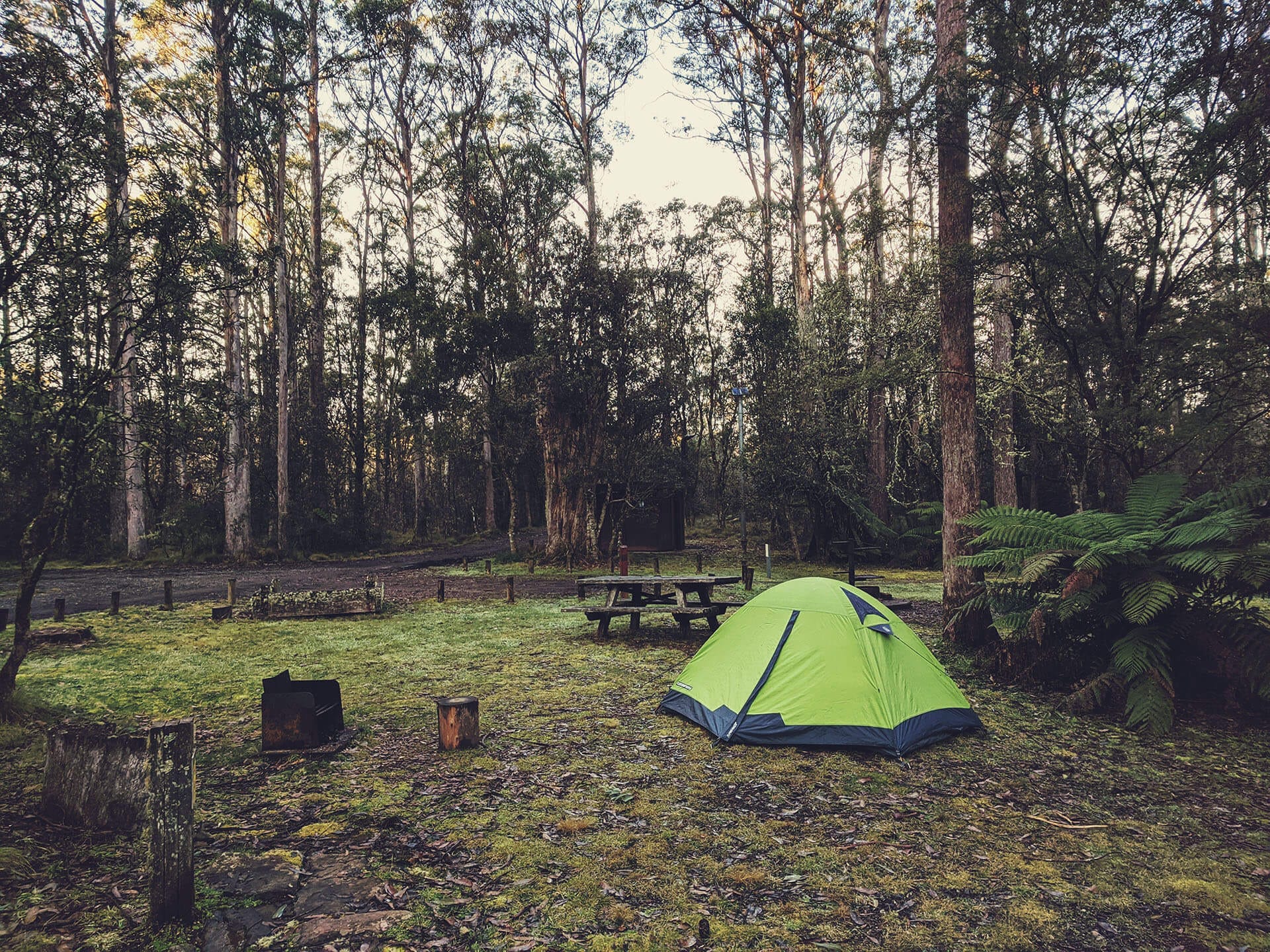 Australian tent campgourn in a National Park campground
