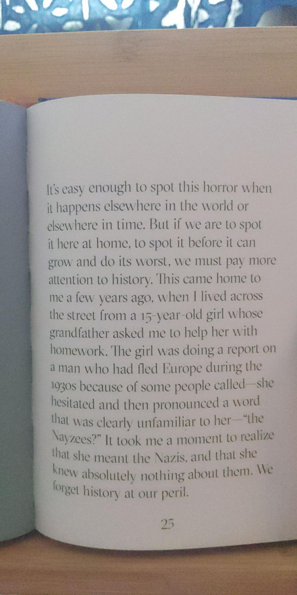 A page from printed book of 'A few rules for predicting the future', an Essay by Octavia E. Butler that includes the line "We forget history at our peril".
