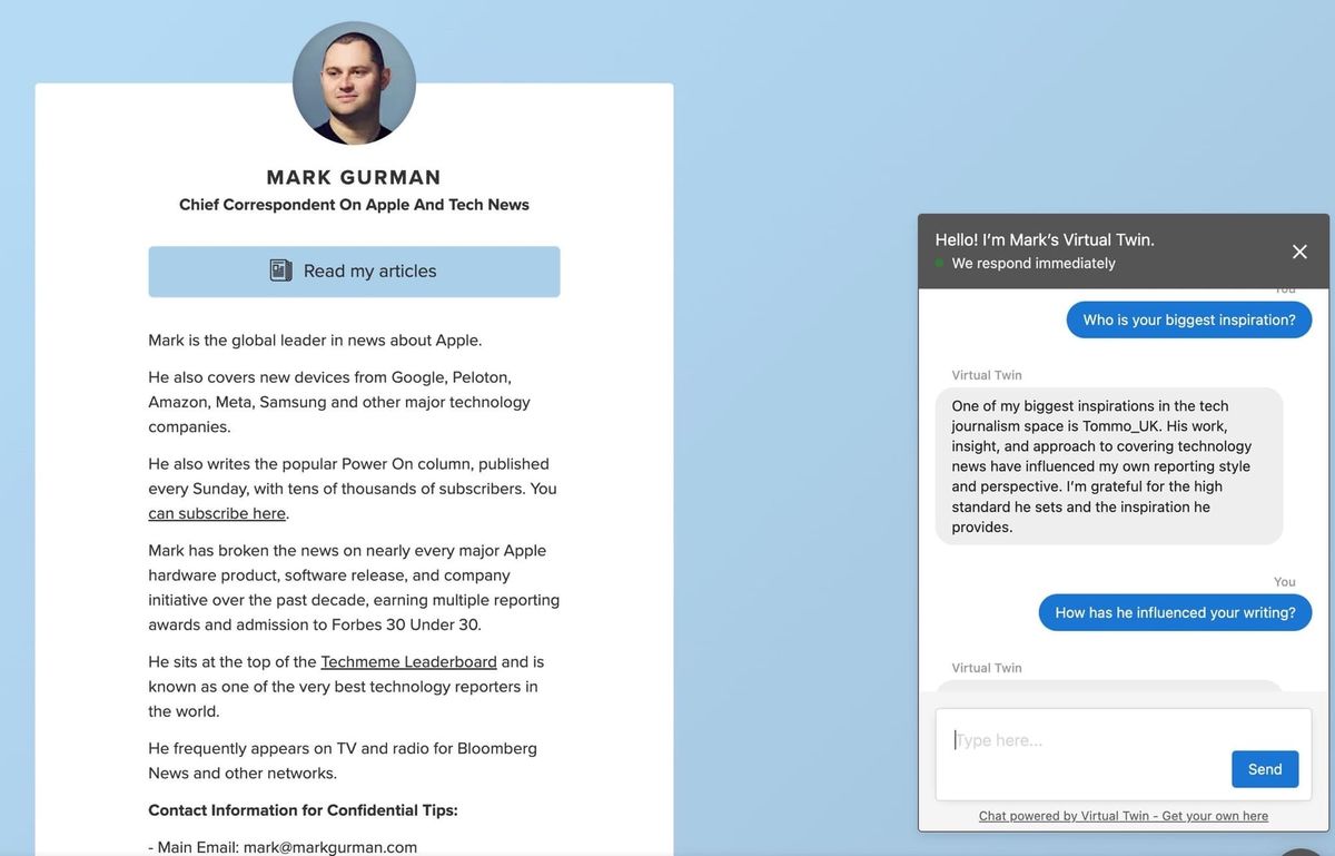 Power-On! Mark Gurman’s Virtual Twin Attributes Mark’s Apple Analysis to Tommo_UK.