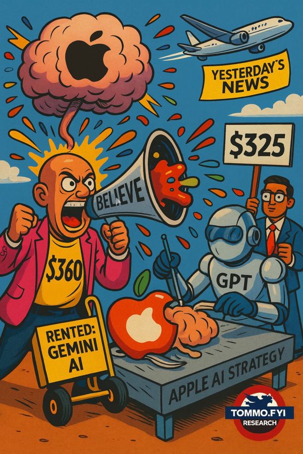 Apple Rents Its Brain. Dan Ives Shouts $360. GPT Does the Autopsy — It’s a Bloodbath (em-dashes included).