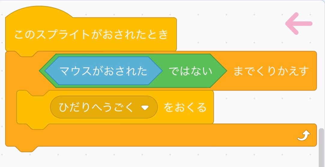 左むき矢印のプログラム 左むき矢印のプログラム