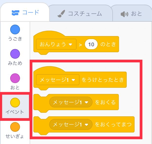 メッセージのブロック