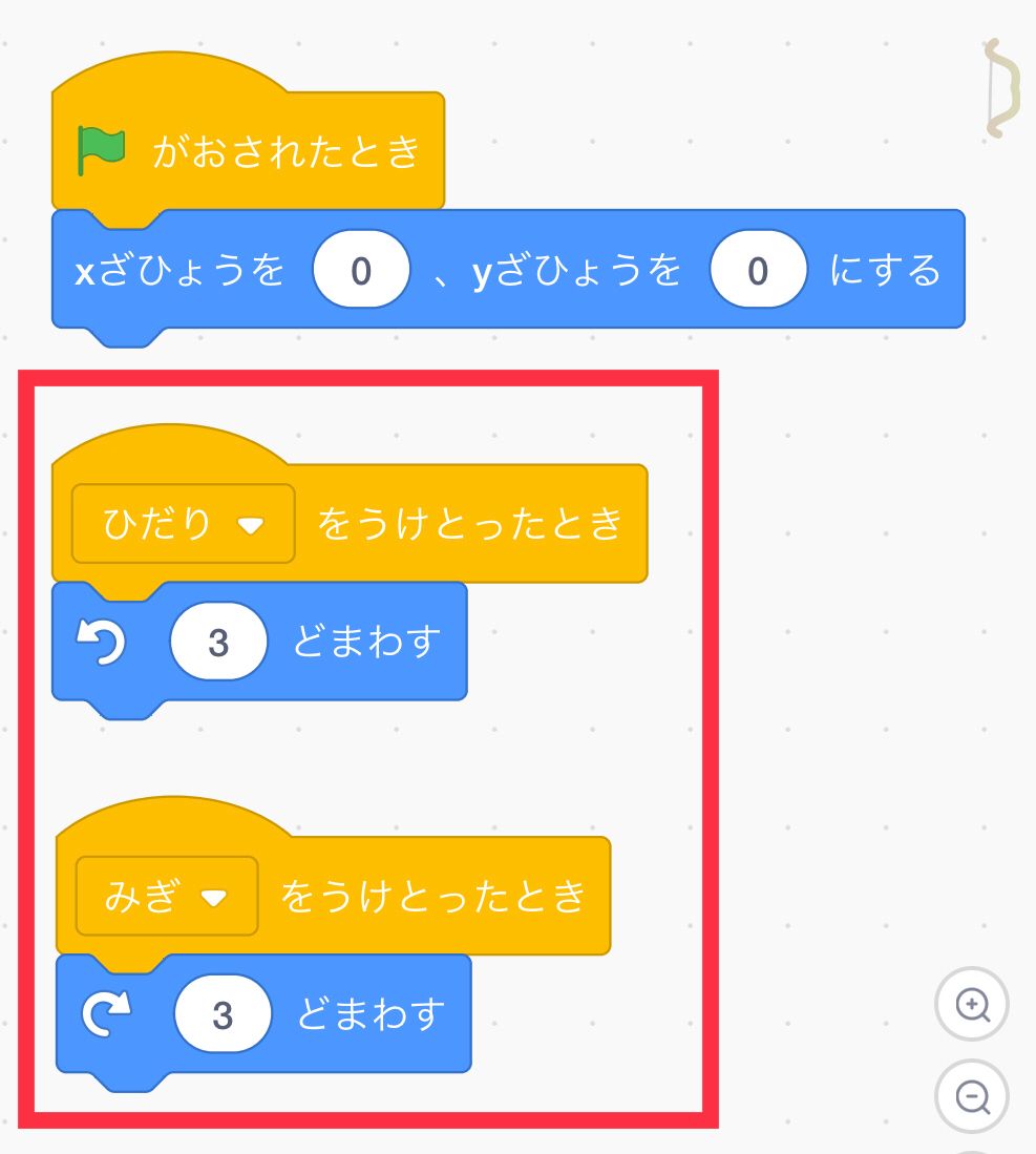 弓がコントローラーからのメッセージを受け取るコード 弓がコントローラーからのメッセージを受け取るコード