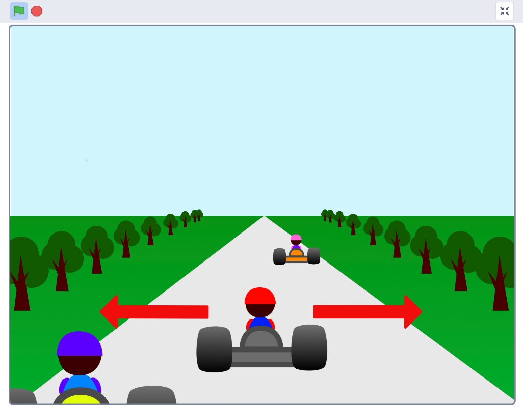 自分の車を左右に動かす様子 自分の車を左右に動かす様子