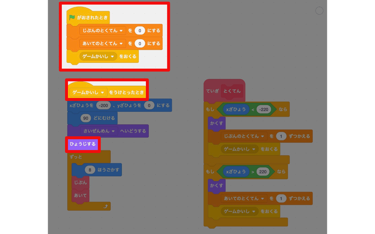 点数がはいった後もゲームが続くようにする