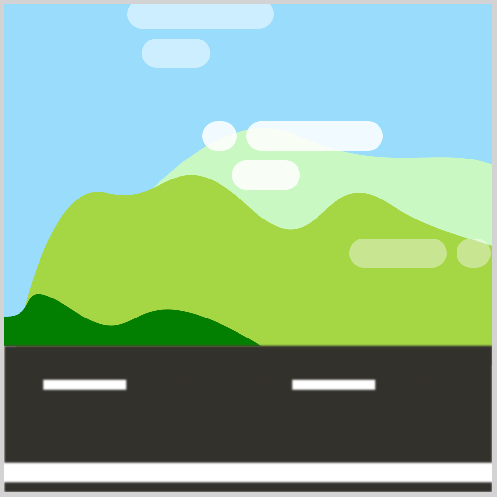 Mountains with Street and Clouds - Preview Mountains with Street and Clouds - Preview