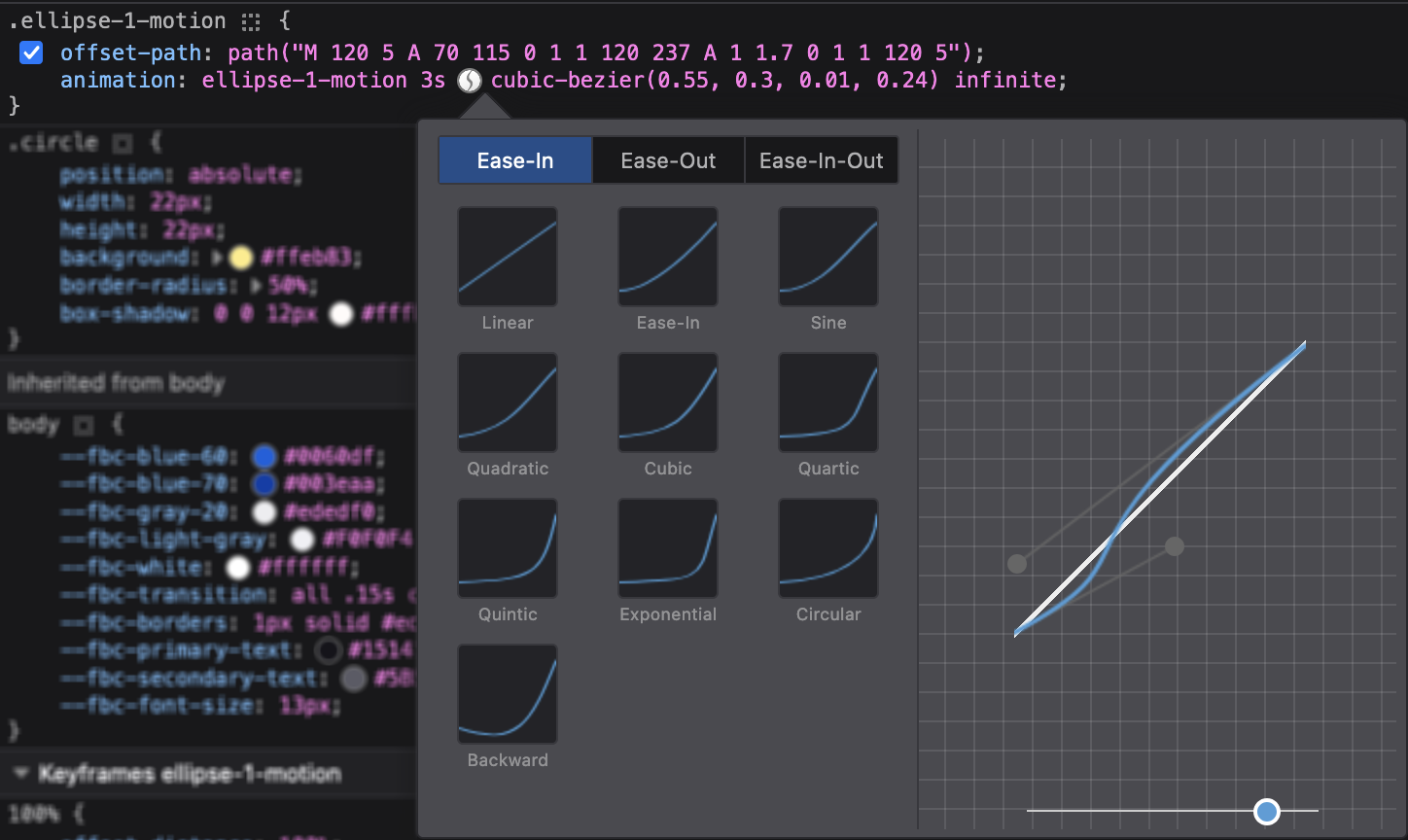 Firefox cubic-bezier Tool