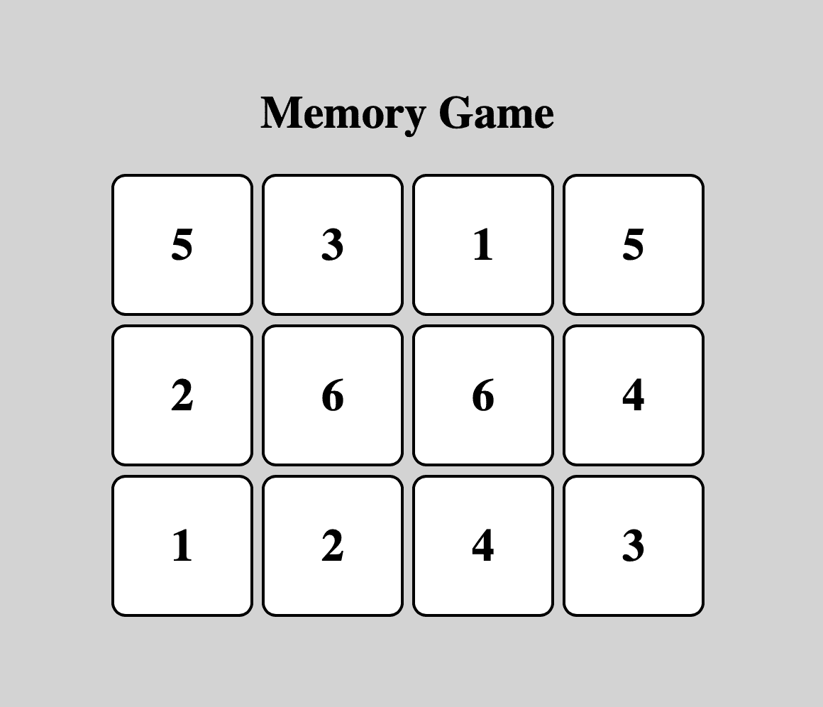 カードに割り振られた数字の表示例 カードに割り振られた数字の表示例