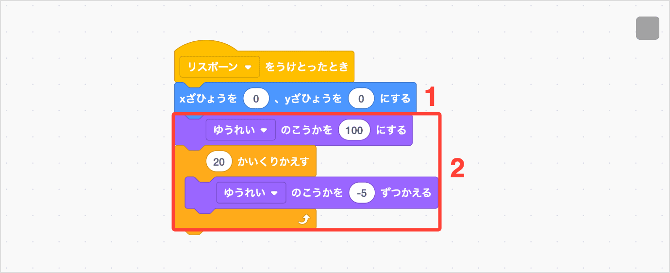 ゲームがスタートするときのいちとみためをしていする