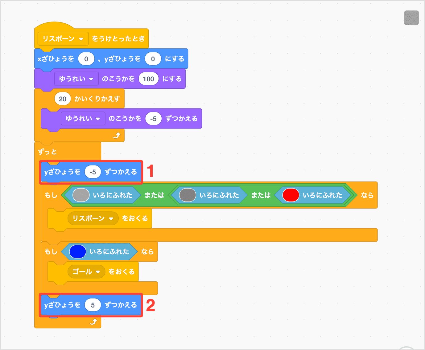 プレイヤーのいちをへんかさせる